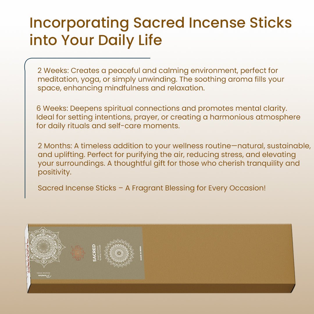 Bee Happy Incense stick Panchgavya Temple flower – Sacred ( 60 sticks ) | Verified Sustainable by Brown Living™