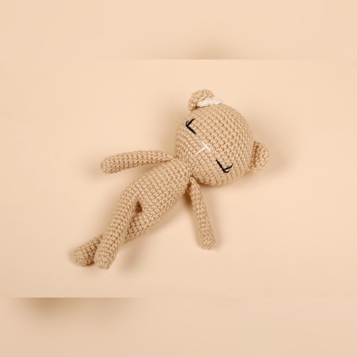 Beige Bear Crochet Baby Doll – Soft Plush for Infants – Dolls & Dollhouses by Bombay Toy Company available on Brown Living™. . SKU: CBD04BE. Img 2.