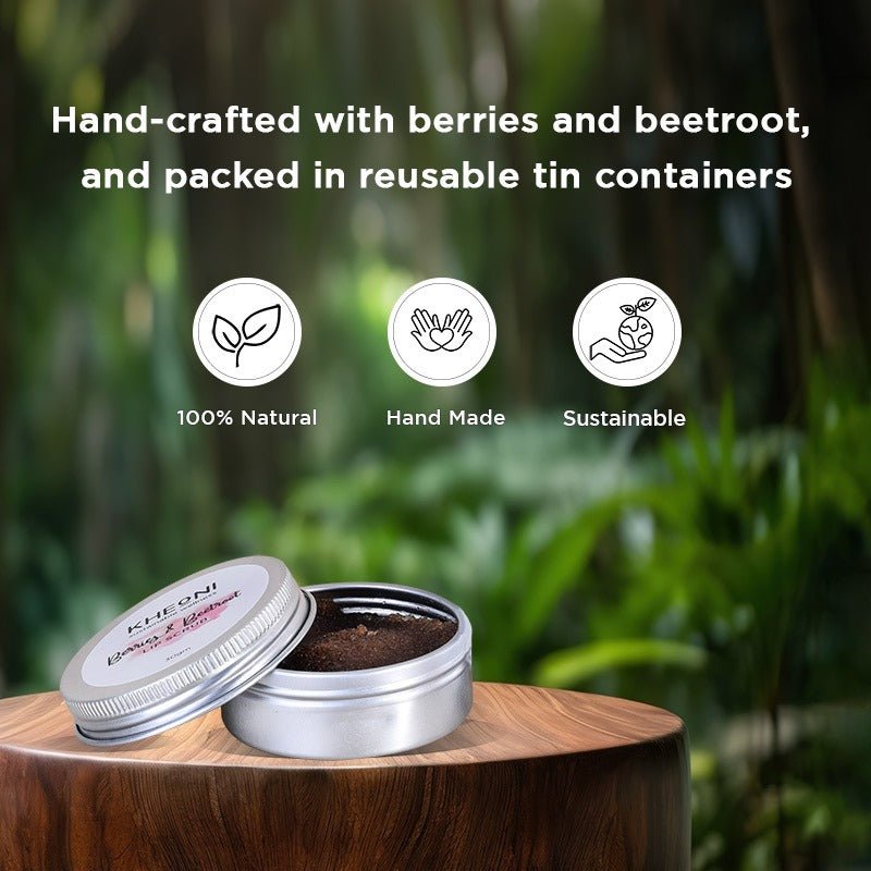 Berries and Beetroot Lip Scrub for Soft Lips | Verified Sustainable by Brown Living™