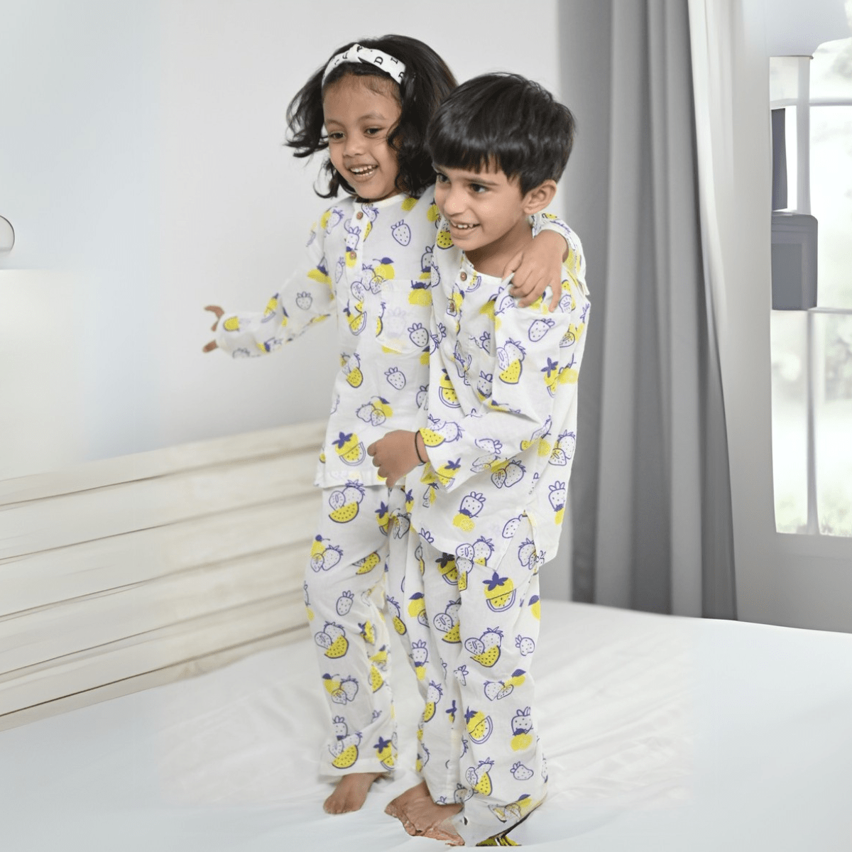 Berry Bliss Unisex Kids Cotton Pajama Set, Kurta & Pajama Set | Verified Sustainable by Brown Living™