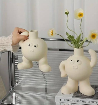 Big Feet Flower Vase - Scratching Head Quirky Decor | Verified Sustainable by Brown Living™