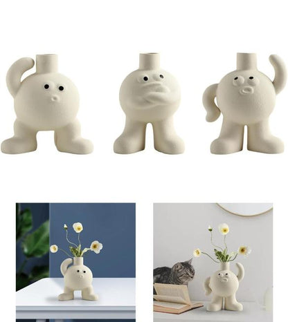 Big Feet Flower Vase - Scratching Head Quirky Decor | Verified Sustainable by Brown Living™
