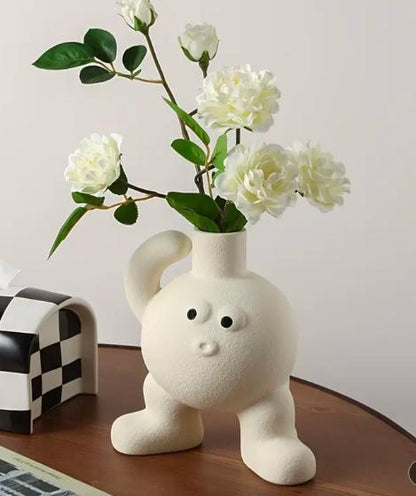Big Feet Flower Vase - Scratching Head Quirky Decor | Verified Sustainable by Brown Living™