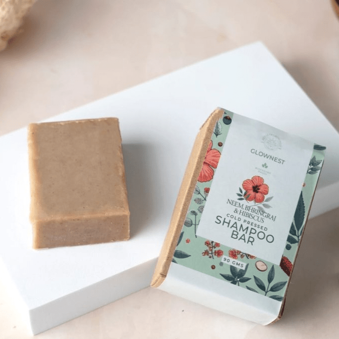 Bio Enzyme Based Neem Bhringraj & Hibiscus Cold Pressed Shampoo Bar | Verified Sustainable by Brown Living™