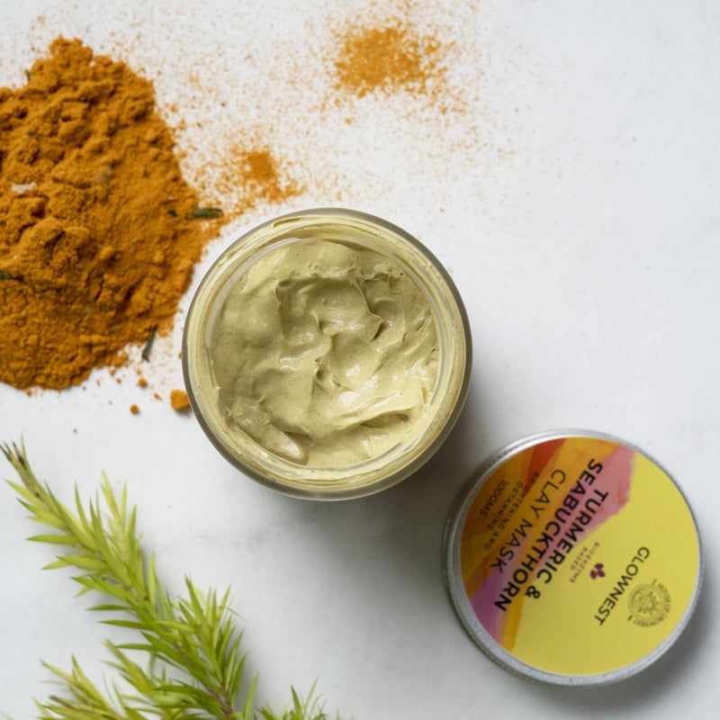 Bio Enzyme Based Turmeric & Sea Buckthorn Clay Mask | Detan Mask | Verified Sustainable by Brown Living™