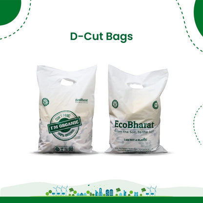 Biodegradable and Compostable D - cut Carry Bags| Grocery bags | Shopping bags | Multi purpose bags | | Verified Sustainable by Brown Living™