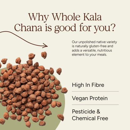 Black Chana (Kala Chana) | Unpolished | Protein - Rich | 500g | Verified Sustainable by Brown Living™