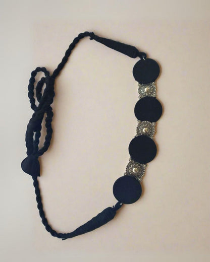 Black Fabric Choker with Oxidised Charm – Womens Necklaces by The serene by Rainvas available on Brown Living™. . SKU: RVS - SER - NECK - 21. Img 3.