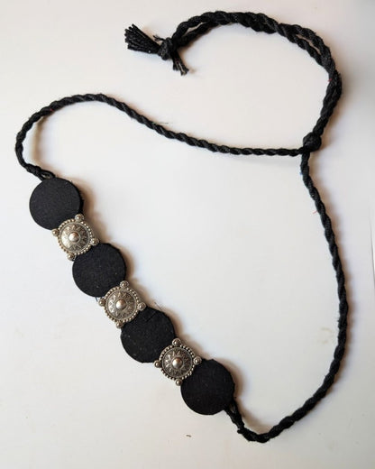 Black Fabric Choker with Oxidised Charm – Womens Necklaces by The serene by Rainvas available on Brown Living™. . SKU: RVS - SER - NECK - 21. Img 4.
