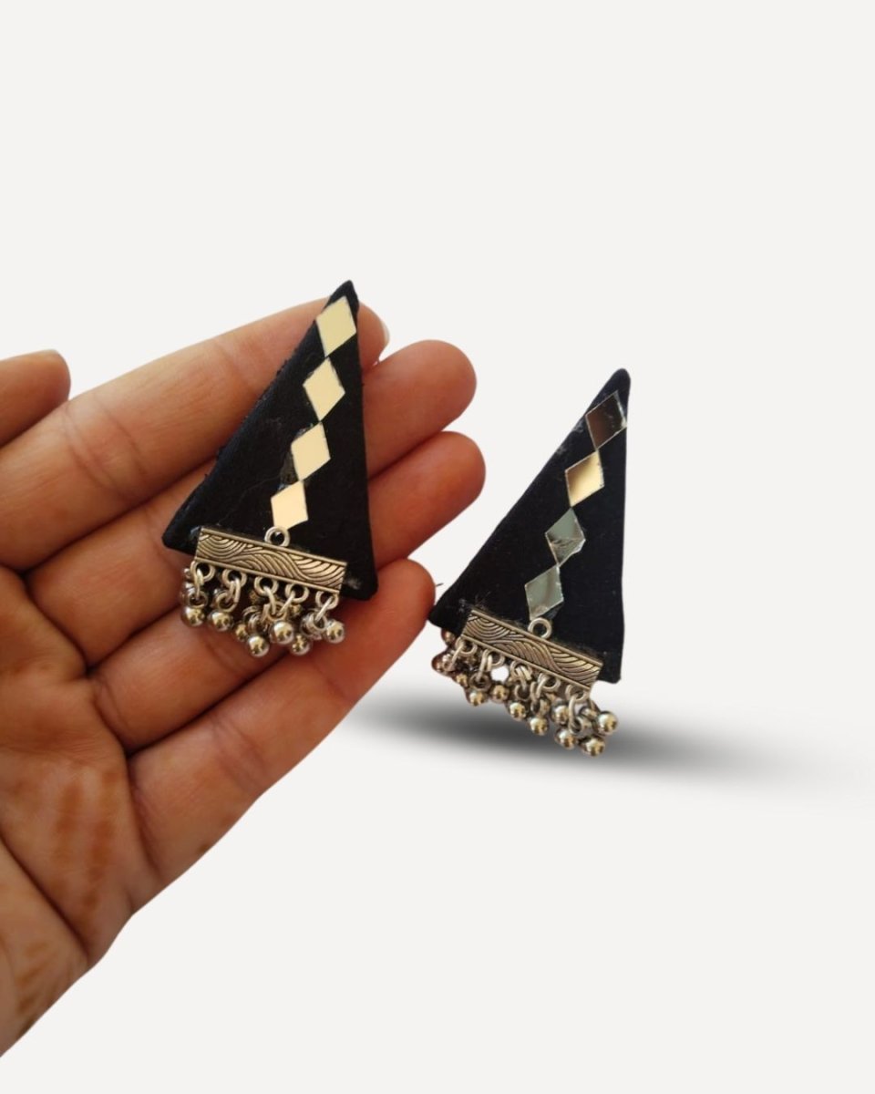 Black Geometric Studs for Minimal Looks | Verified Sustainable by Brown Living™