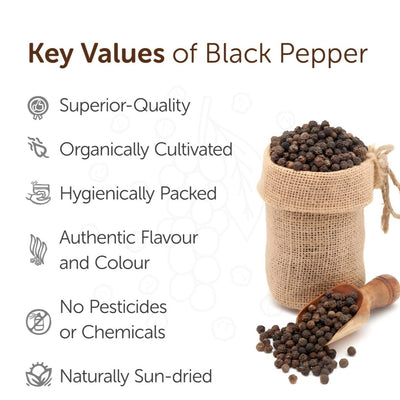 Black Pepper 100g - Organic, Natural Whole Spices – Seasonings & Spices on Brown Living™. SKU: 2HS_BPW - 1H. Img 3.