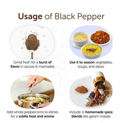 Black Pepper 100g - Organic, Natural Whole Spices – Seasonings & Spices on Brown Living™. SKU: 2HS_BPW - 1H. Img 2.