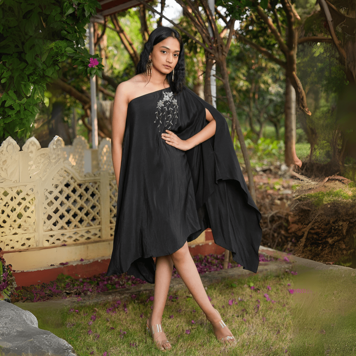 Black Swan Off - Shoulder Dress – Elegant & Timeless Evening Dress | Verified Sustainable by Brown Living™