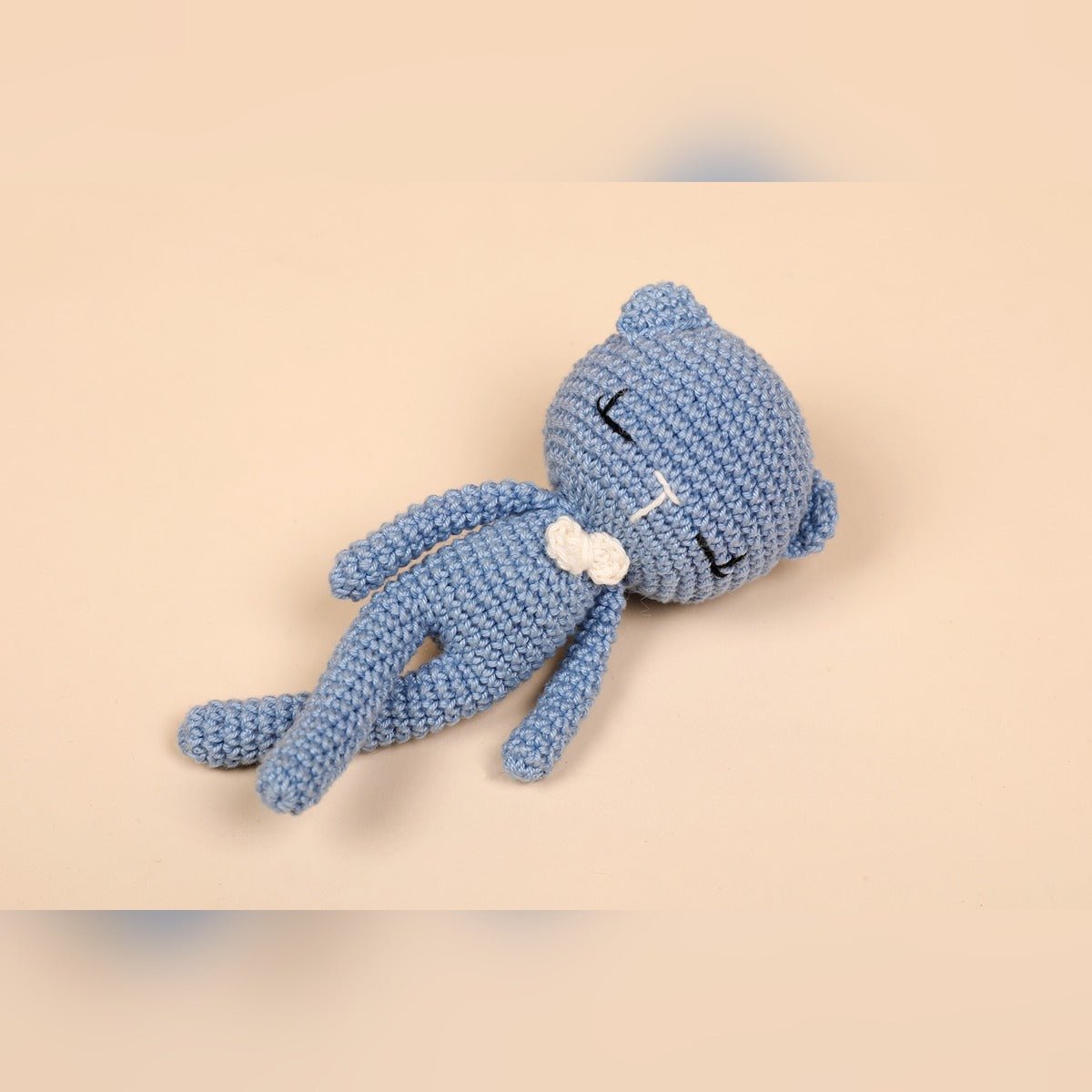 Blue Bear Crochet Baby Doll – Handmade Cuddly Toy – Dolls & Dollhouses by Bombay Toy Company available on Brown Living™. . SKU: CBD03BL. Img 1.