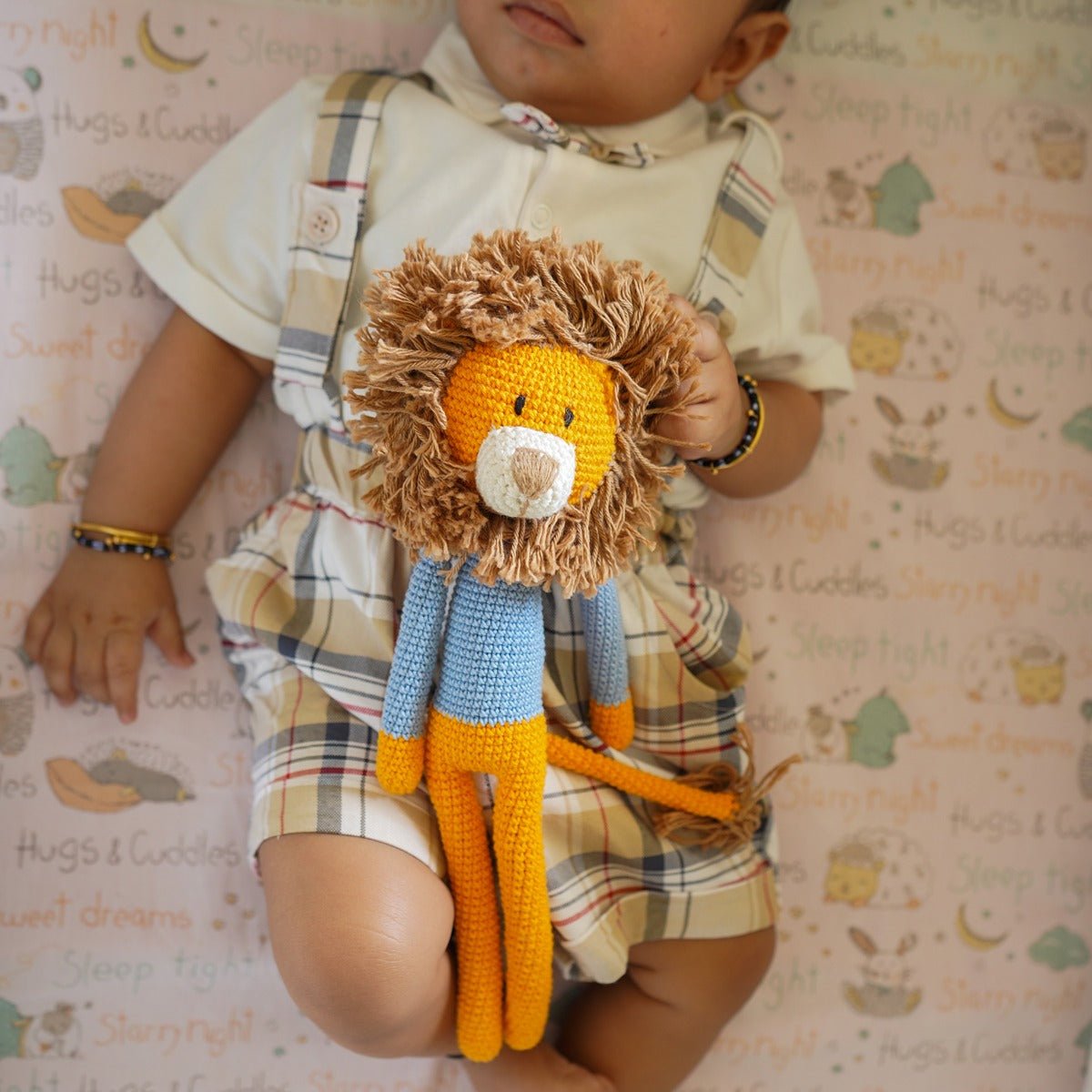 Blue Boy Leo the Lion – Soft Handmade Lion Toy | Verified Sustainable by Brown Living™