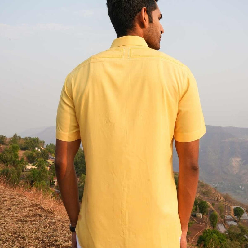 Blue Lightning Eco - Friendly Casual Shirt with Hand Embroidery | Verified Sustainable by Brown Living™