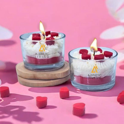 Blushing Hearts Valentine's Gift Candle - 110g | Verified Sustainable by Brown Living™