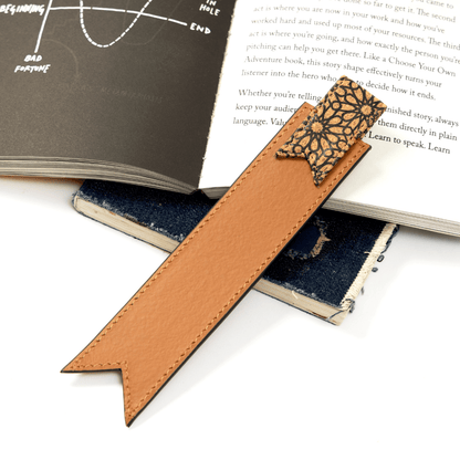 Bookmark – Plant Leather & Printed Cork (Caramel) | Verified Sustainable by Brown Living™