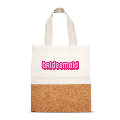 Bridesmaid Cork And Canvas Tote Bag – Tote Bag by The Cork Studio available on Brown Living™. . SKU: TCS - 45. Img 1.