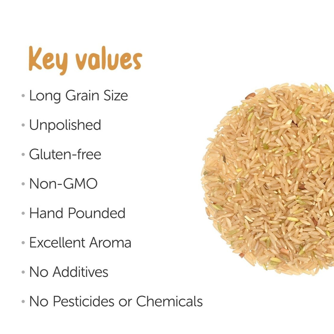 Brown Rice Indrayani 800g - Organic, Hand - Pounded, Sticky Rice | Verified Sustainable by Brown Living™