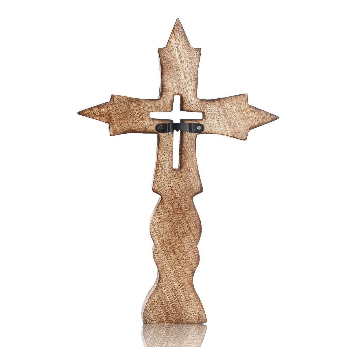 Burnt Tinge Wooden Cross – Wall Art Decor | Verified Sustainable by Brown Living™