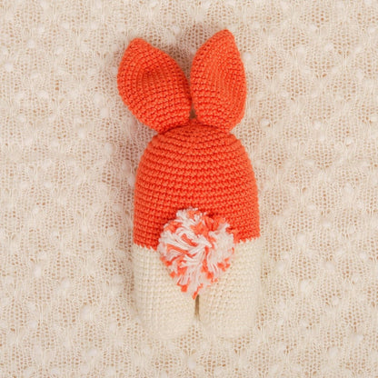 Burst Orange Crochet Rattle – Sensory Toy for Babies | Verified Sustainable by Brown Living™