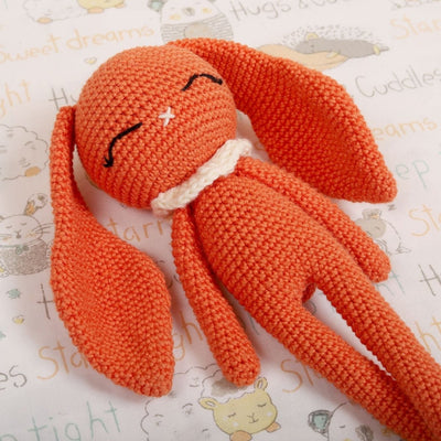 Burst Orange Hopper the Bunny – Handmade Bunny Toy – Dolls & Dollhouses on Brown Living™. SKU: CHBOR. Img 2.