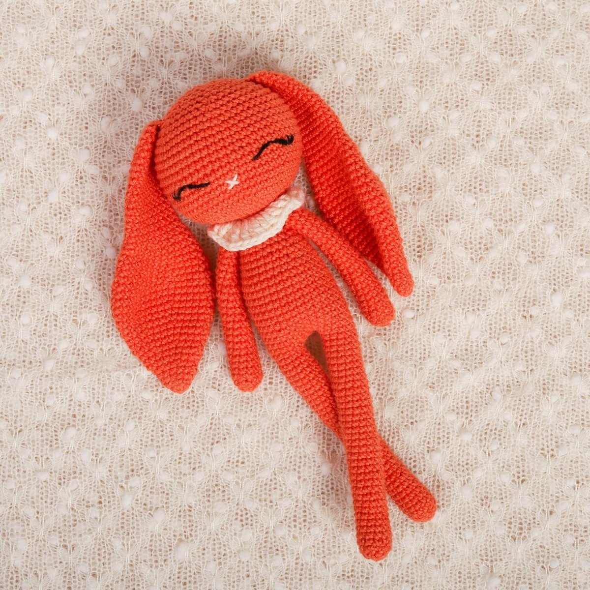 Burst Orange Hopper the Bunny – Handmade Bunny Toy – Dolls & Dollhouses by Bombay Toy Company available on Brown Living™. . SKU: CHBOR. Img 3.