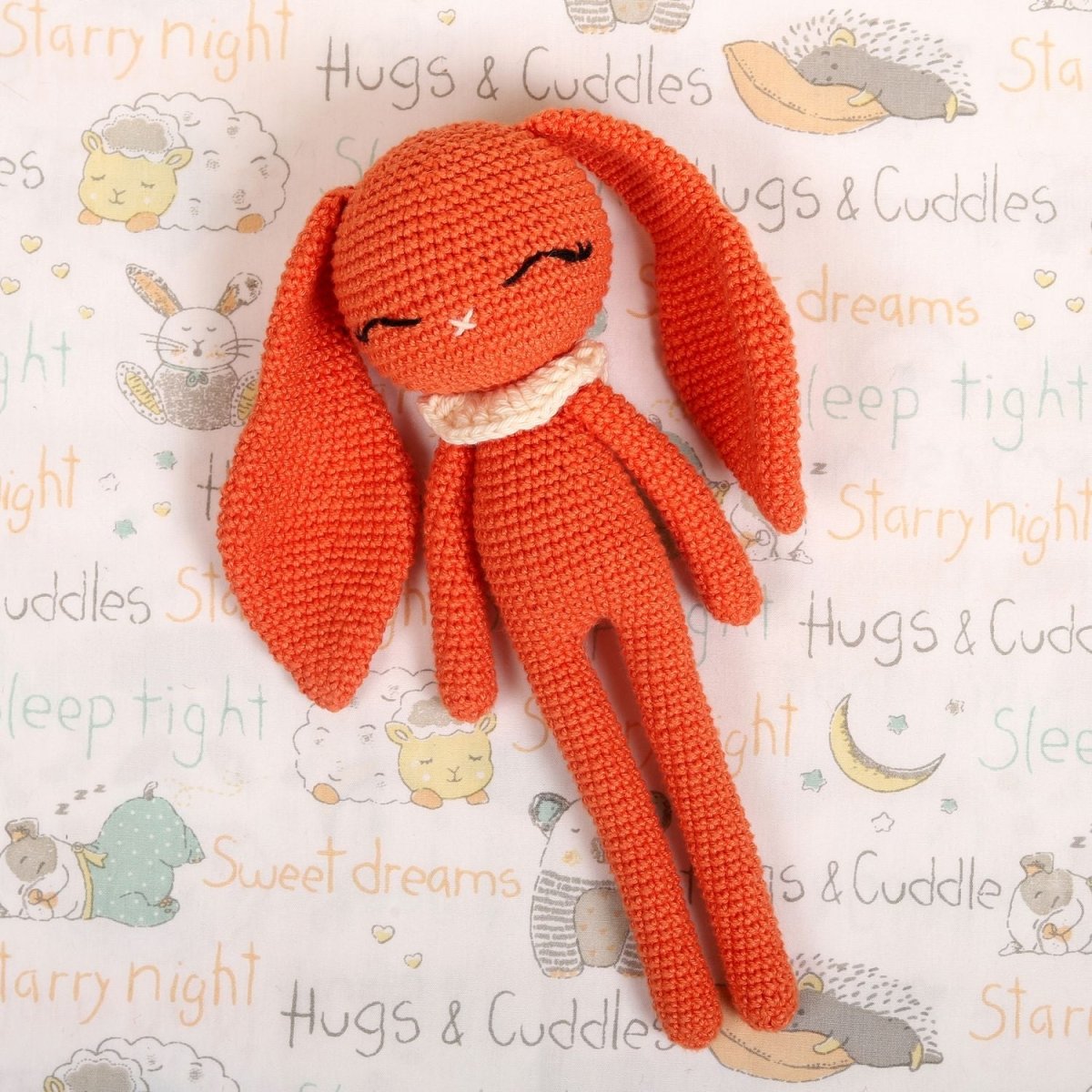 Burst Orange Hopper the Bunny – Handmade Bunny Toy – Dolls & Dollhouses by Bombay Toy Company available on Brown Living™. . SKU: CHBOR. Img 1.