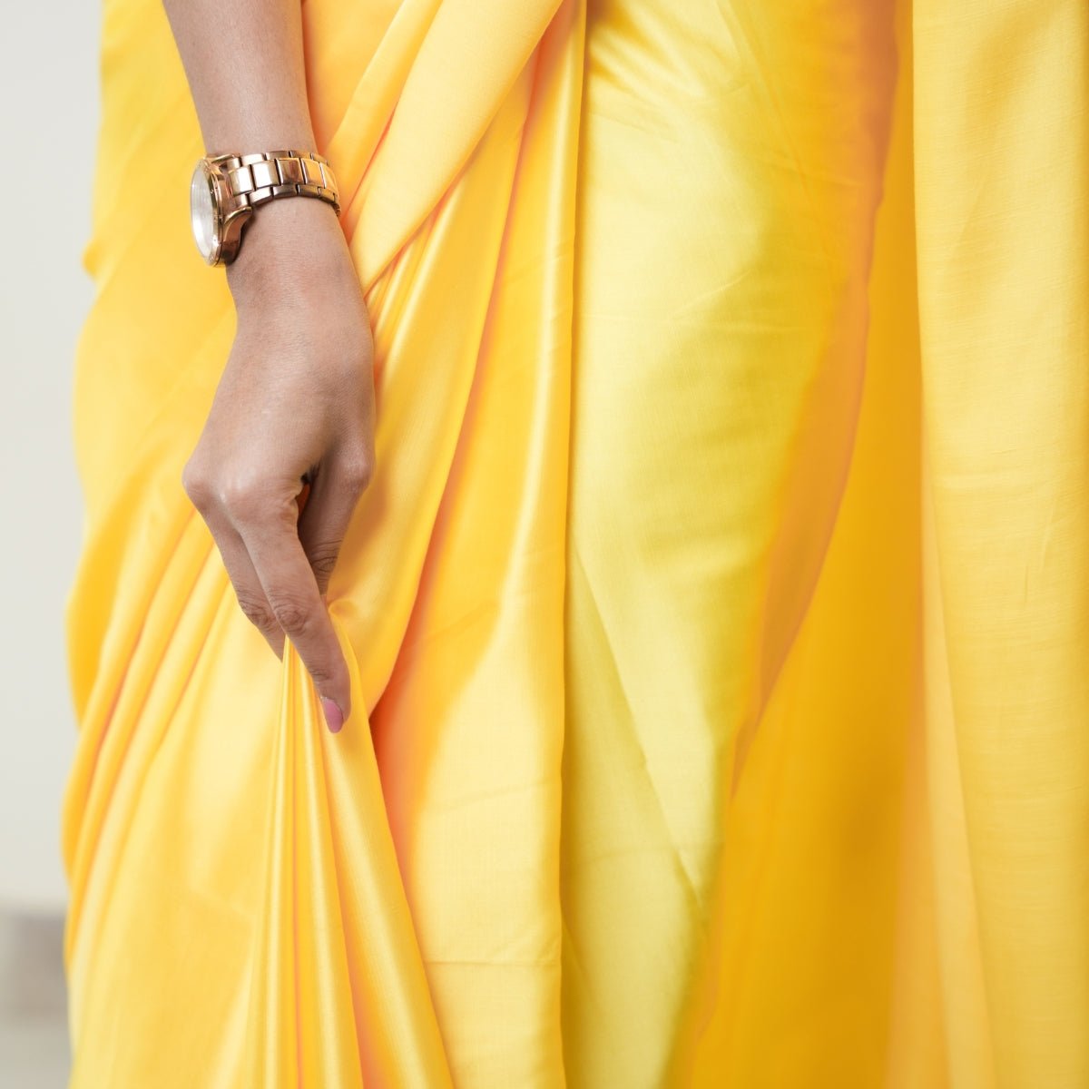 Butter - Cup Ombre Organic Satin Saree | Verified Sustainable by Brown Living™