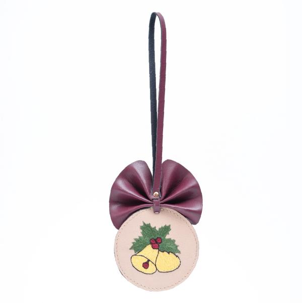Cactus Leather Festive Decor Handcrafted Christmas Jingle Bell (Yellow) – Decor & Artefacts on Brown Living™. SKU: XMGH1013. Img 2.