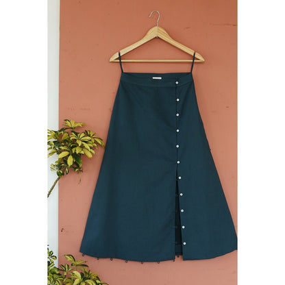 Calla Tea Length Skirt - Front Diagonal Opening | Verified Sustainable by Brown Living™