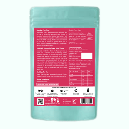 CALMING Chamomile Flower Decaf Tisane - A Tea for Sleep and Serenity – Tea by Radhikas Fine Teas and Whatnots available on Brown Living™. . SKU: 224 - 13911 - 8903555800304. Img 6.