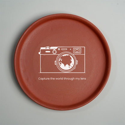 Camera Art Terracotta Wall Plate | Verified Sustainable by Brown Living™