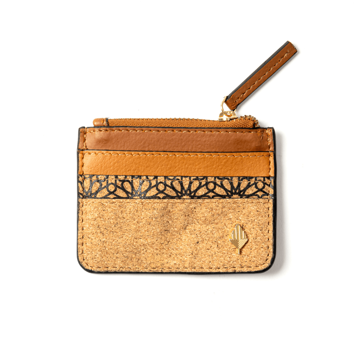 Card Holder with Zip & Multiple Slots – Plant Leather & Cork (Tawny Brown, Tan Matt) | Verified Sustainable by Brown Living™