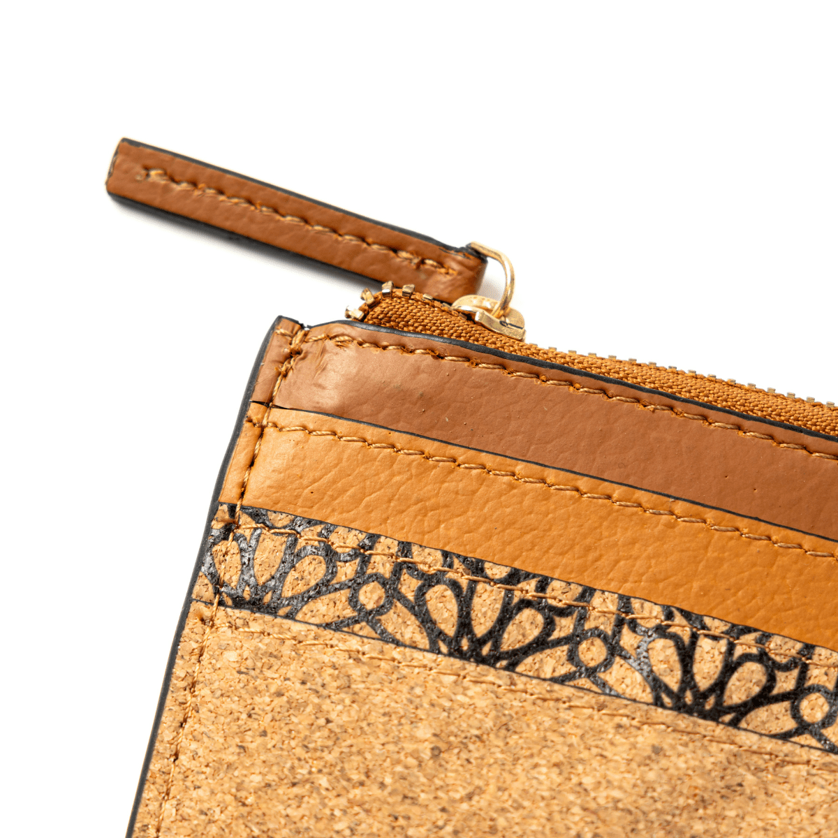 Card Holder with Zip & Multiple Slots – Plant Leather & Cork (Tawny Brown, Tan Matt) | Verified Sustainable by Brown Living™