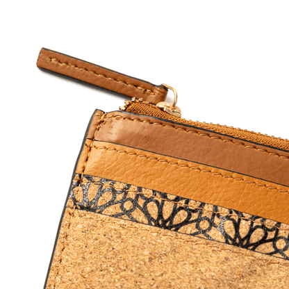 Card Holder with Zip & Multiple Slots – Plant Leather & Cork (Tawny Brown, Tan Matt) | Verified Sustainable by Brown Living™