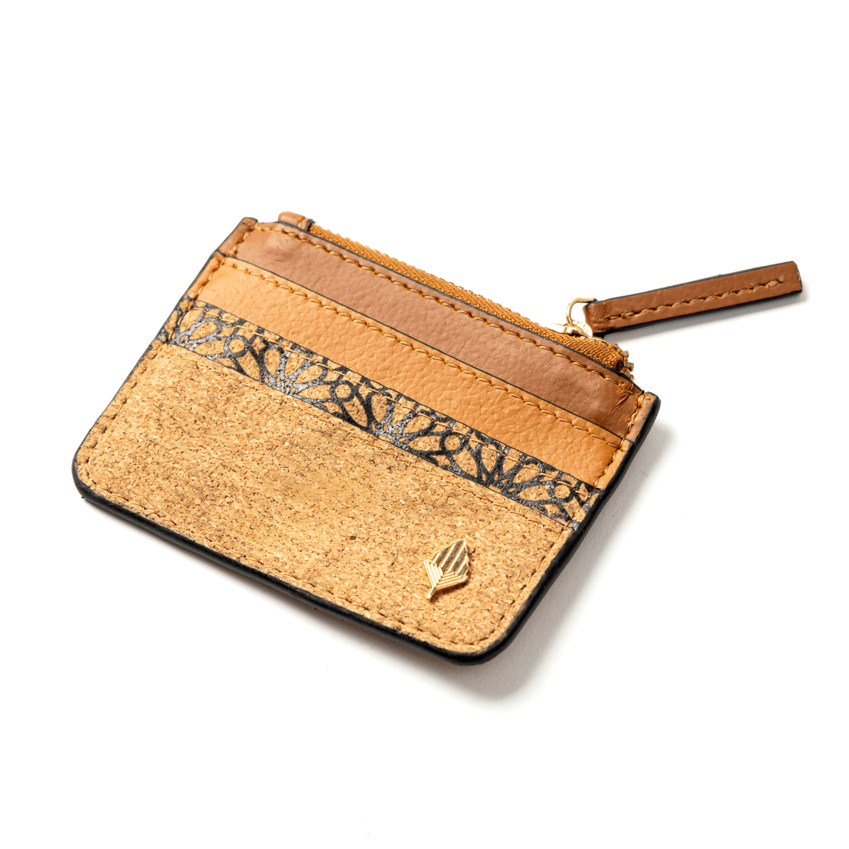 Card Holder with Zip & Multiple Slots – Plant Leather & Cork (Tawny Brown, Tan Matt) | Verified Sustainable by Brown Living™