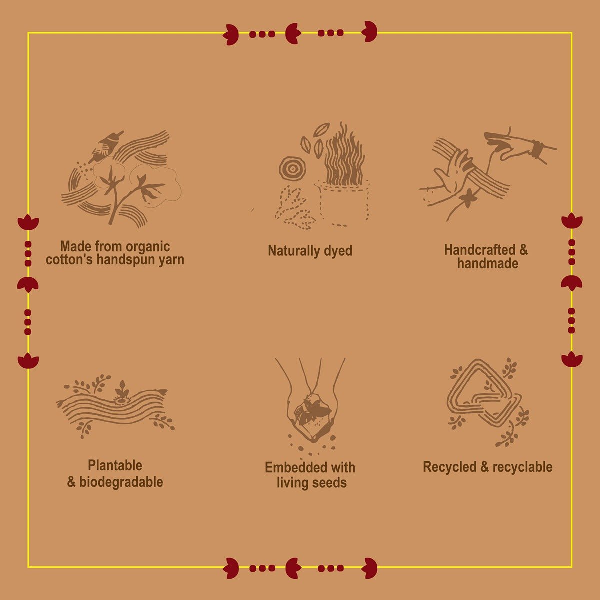 Caterpillar - Plantable I Eco Friendly Rakhi Embedded With Seeds | Verified Sustainable by Brown Living™