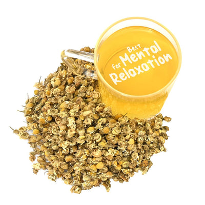 Chamomile Tea - Organic & Naturally Shade Dried Flowers - 25g – Tea on Brown Living™. SKU: 1HD - ChF5T. Img 10.