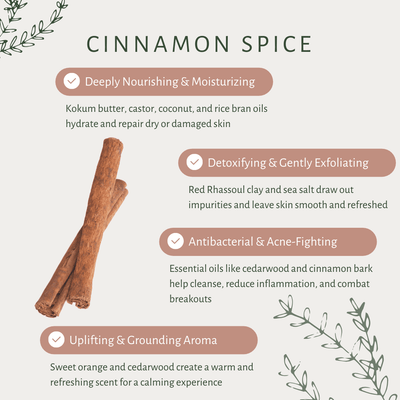 Cinnamon Spice Bar Soap with Orange, Cinnamon & Kokum Butter – Body Soap on Brown Living™. SKU: S10014. Img 3.