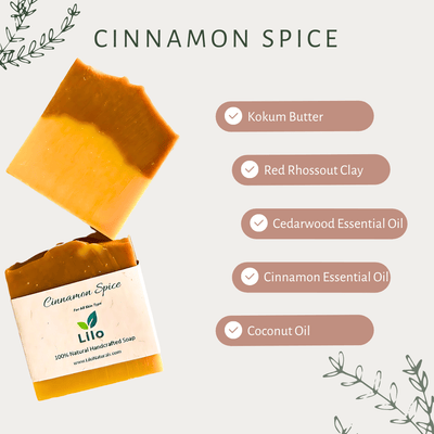 Cinnamon Spice Bar Soap with Orange, Cinnamon & Kokum Butter – Body Soap on Brown Living™. SKU: S10014. Img 2.