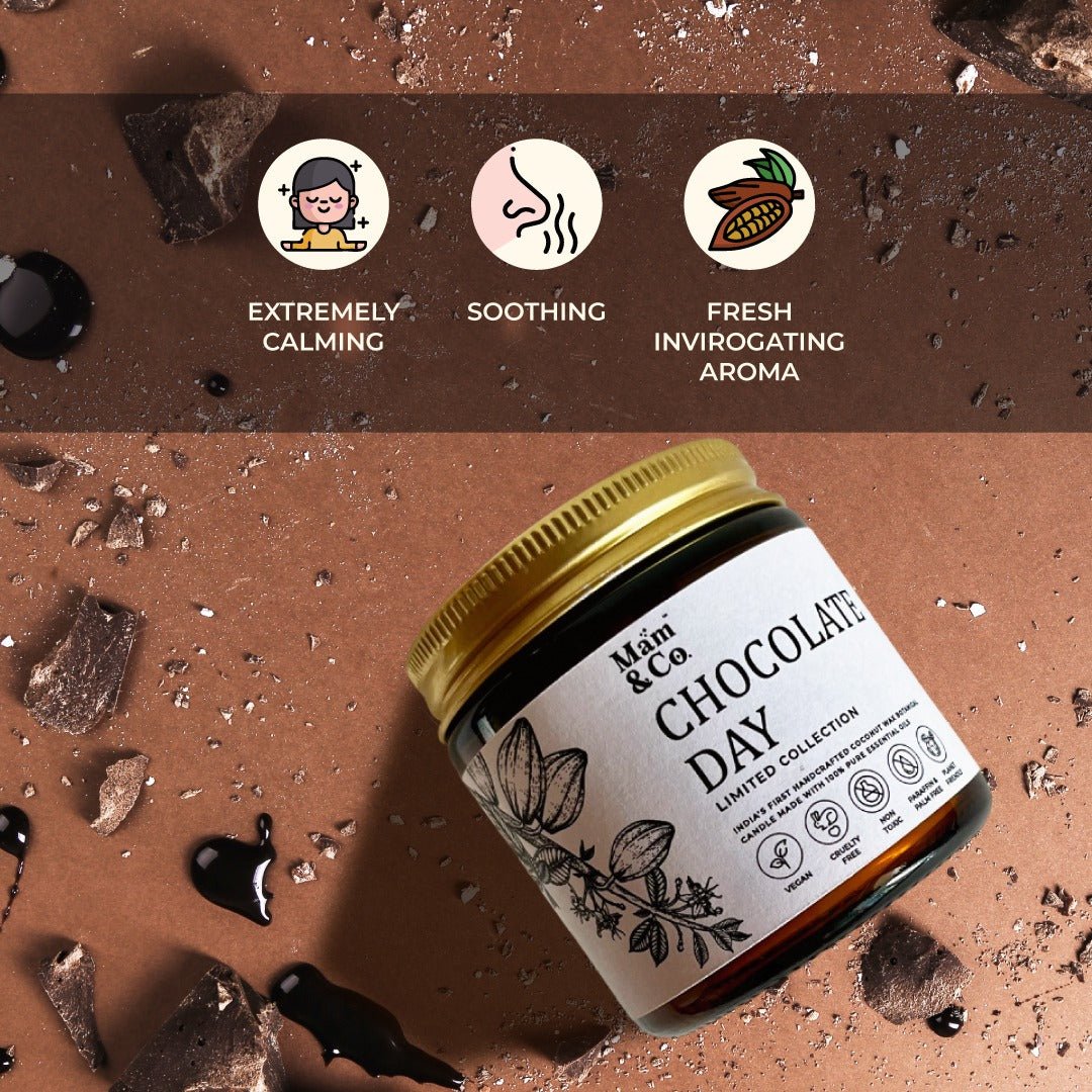 Citrusy Chocolate Gift Hamper - Chocolate Candle & Lip Scrub + Soap + Bath & Foot Soak | Verified Sustainable by Brown Living™