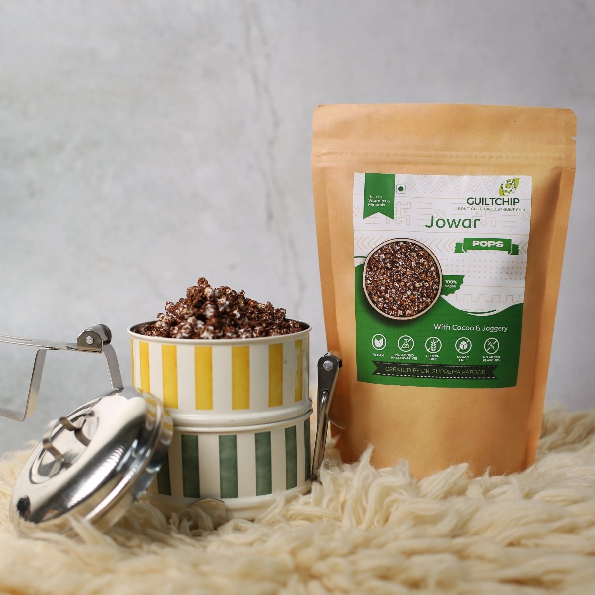 Cocoa Jaggery Jowar Pop – 80g | Verified Sustainable by Brown Living™