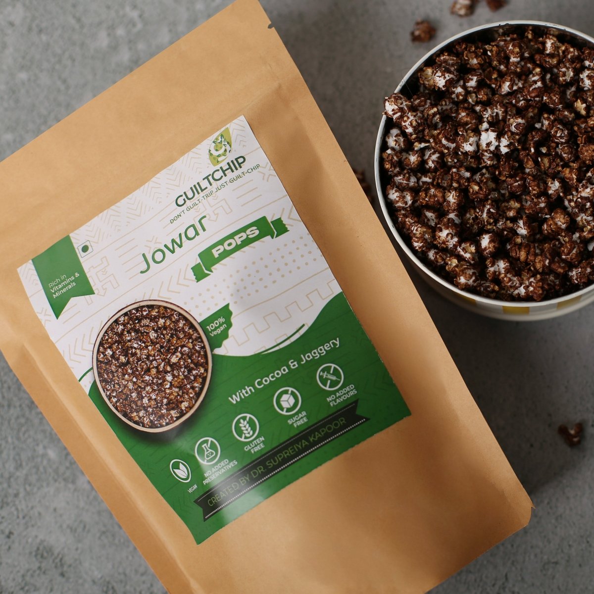 Cocoa Jaggery Jowar Pop – 80g | Verified Sustainable by Brown Living™