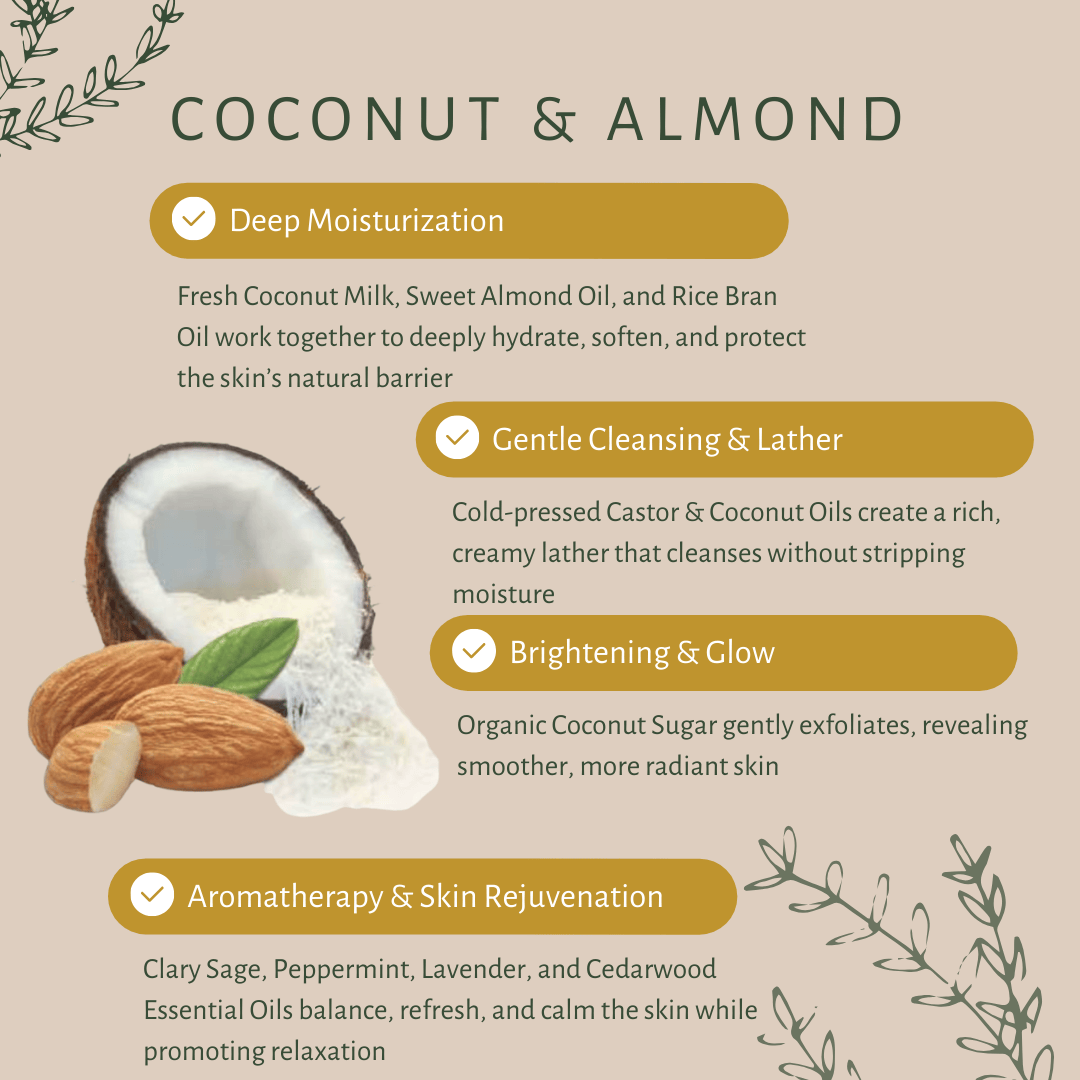 Coconut Almond Bar Soap for Oily Skin with Milk & Almond Oil | Verified Sustainable by Brown Living™