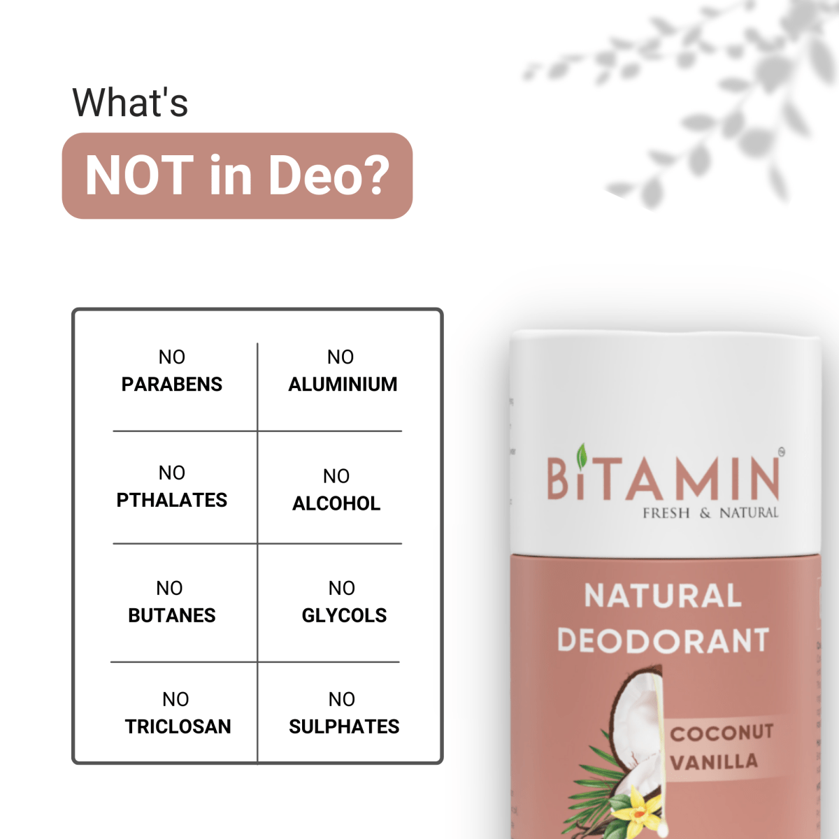 Coconut Vanilla Natural Deodorant - 30g | Verified Sustainable by Brown Living™