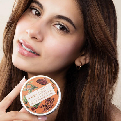 Coffee Shampoo Bar for Scalp Cleansing & Volume – 55g – Hair Shampoo by Kaura available on Brown Living™. . SKU: KI313. Img 3.