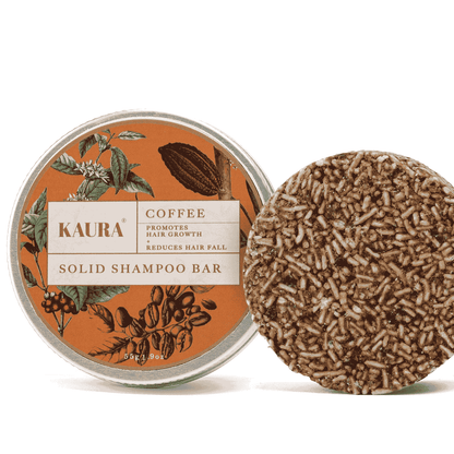 Coffee Shampoo Bar for Scalp Cleansing & Volume – 55g – Hair Shampoo by Kaura available on Brown Living™. . SKU: KI313. Img 1.