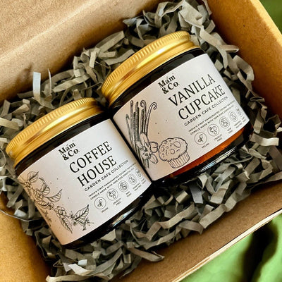 Coffee Vanilla Coconut Wax Candles Gift Hamper Set – Gift Giving on Brown Living™. SKU: BUN28. Img 2.